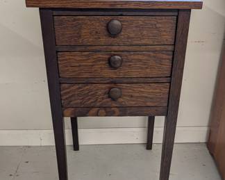 Arts & Crafts Oak Three-Drawer Stand