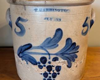 T. Harrington Lyons 5-Gal. Stoneware Crock