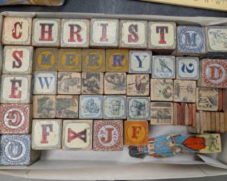 Antique Alphabet Picture Blocks