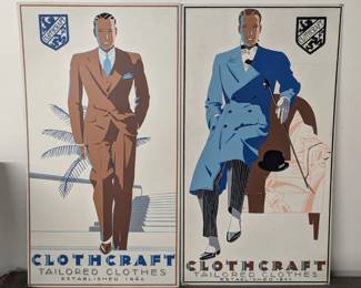 Clothcraft Menswear Advertising Display Cards