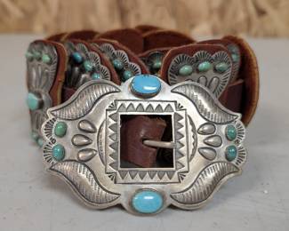 Sterling & Turquoise Concho Belt