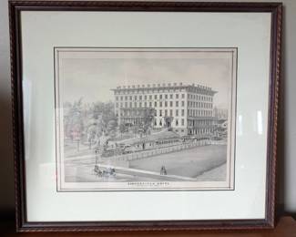 Lithograph "Canandaigua Hotel," NY