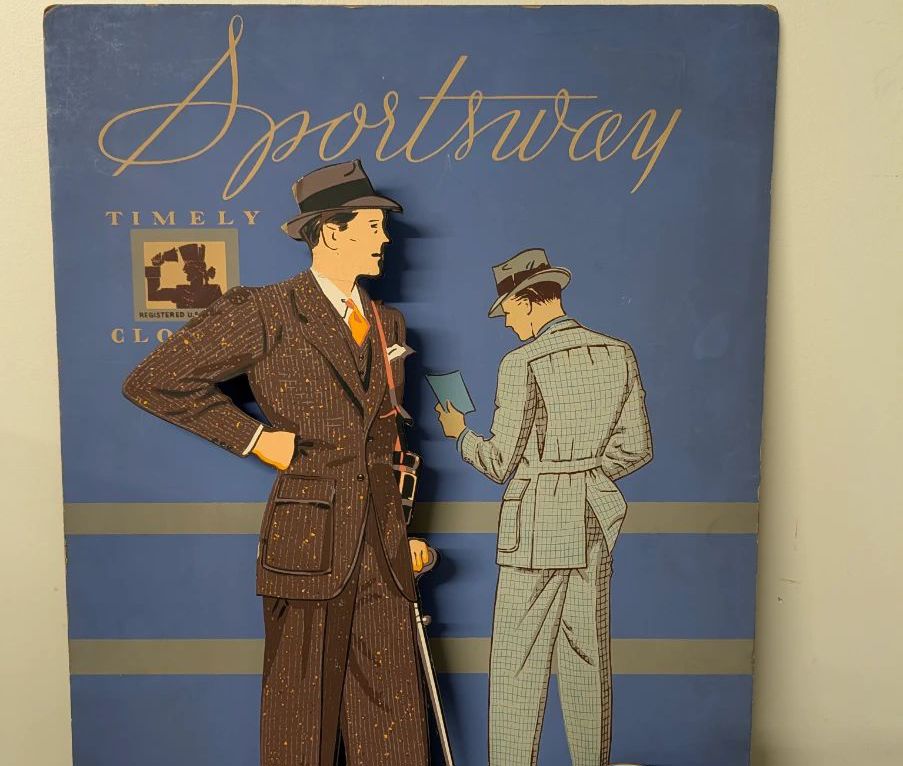 Art Deco Menswear Advertising Display "Sportsway"
