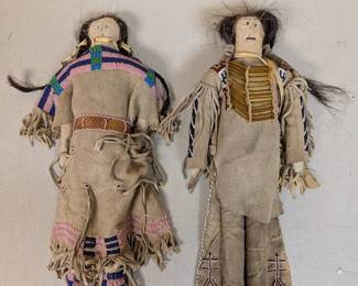Plains Beaded Hide Dolls