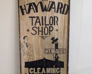 "The Hayward Tailor Shop" Painted Wood Trade Sign