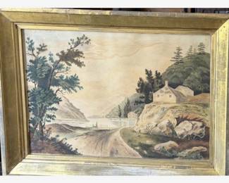 One of two American School Watercolors