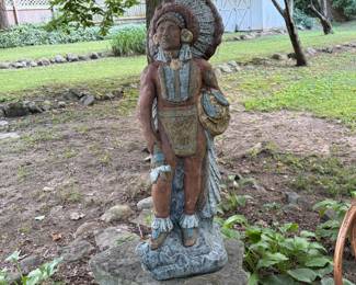 Indian chief garden statue