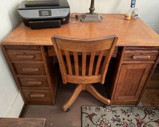 Vintage Wooden office desk and chair