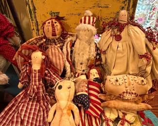 Primitive rag cloth dolls