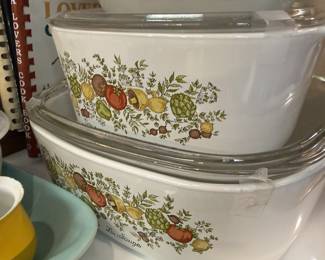 vintage corning ware spice of life casserole dishes with lids