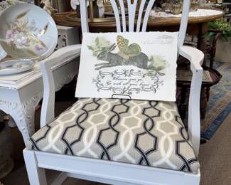 Beautiful vintage chair with pretty patterned upholstery