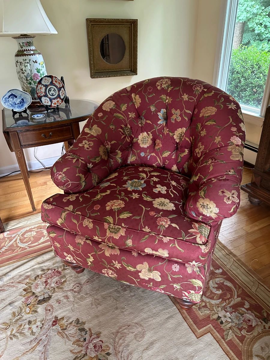 Pair of Hickory Tufted Back Chairs