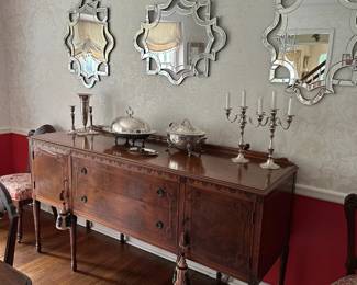 Sideboard, Mirrors, Sterling Candle Holders