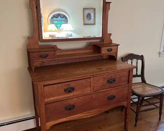 Antique Arts & Crafts Dresser w/ Mirror