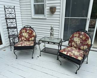 Wrought Iron Patio Set w/ Cushions - Sofa, 4 Chairs, CoffeeTable