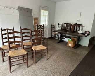 Ladder Back Chairs w/ Rush Seats