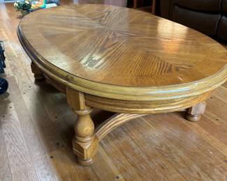 #48 Wood Oval Coffee Table - 51x31x16 (small finish issues) $45.00