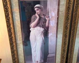 #83 Tall Gold Carved Frame Picture of Lady Standing - 33.5x57 $150.00