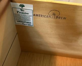 #28 American Drew 7 drawer Dresser w/Mirror - 65x19x37 Mirror - 44x50 $175.00