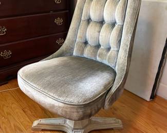 #23 Retro Velvet Button Back - ChromKraft - Swivel Chair $150.00