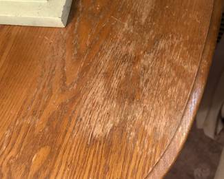 #5 Oval Wood Side Table - 23x26x24 (has water stains) $25.00