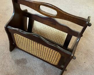 #12 Wood Magazine Stand w/Cane Sides $25.00