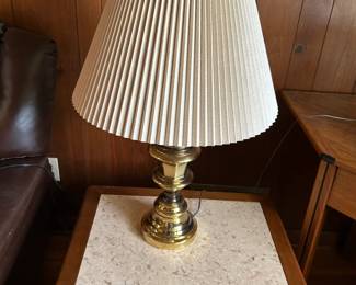 #41 Brass Base Heavy Lamp w/shade - 29" Tall $45.00