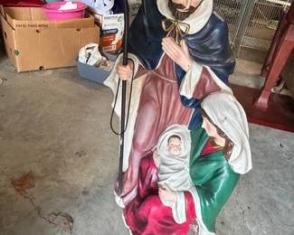 #166 Holiday Living Nativity Sculpture of Mary, Joseph and Jesus - heavier - 30" Tall $30.00