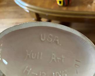 #52 Hull USA H- 13x10.5 Double Handled Vase with Floral $45.00