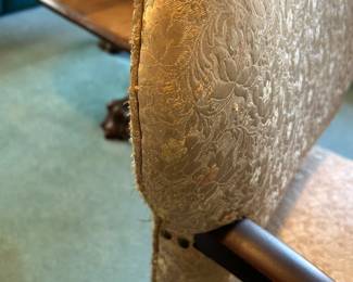 #89 Peach Textured Fabric Parlor Chair w/wood arms and legs $65.00