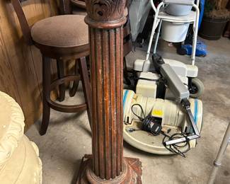 #115 Wood Tall Plant Stand (has chips on it) - 12x12x46 $65.00