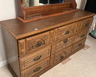 #144 Dresser w/6 Drawers - 59x18x31 - has finish issues $60.00