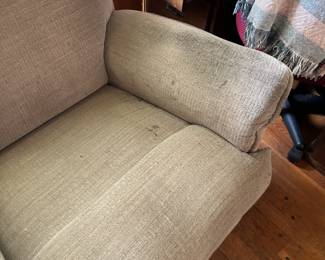 #45 Lazy Boy Recliner w/continuous seat Foot Rest - Head and Arm Stains - as is $50.00
