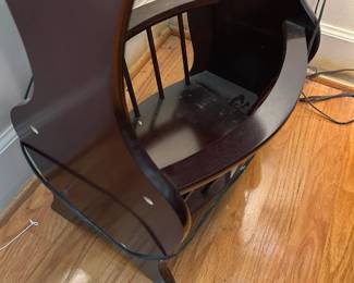 #26 Wood Lamp Table w/Magazine Rack on Bottom (small finish issues) - 16x24x58 $75.00