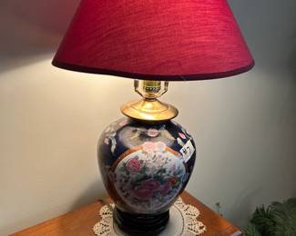 #7 Blue Floral Ginger Jar Lamp - 22" $35.00