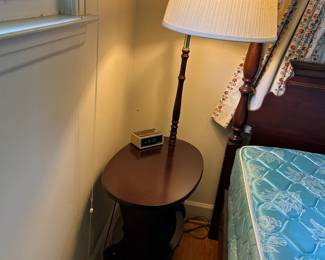#26 Wood Lamp Table w/Magazine Rack on Bottom (small finish issues) - 16x24x58 $75.00