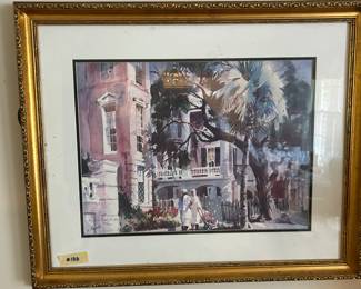 #188 Framed Artist-Signed Lithograph titled "Delivery" by Charleston Artist Virginia Fouche Bolton, numbered 336/2000 - 28x23 $75.00