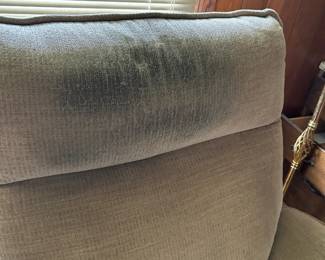 #45 Lazy Boy Recliner w/continuous seat Foot Rest - Head and Arm Stains - as is $50.00