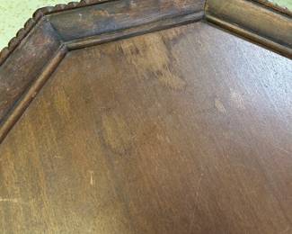 #127 Antique Wood Table w/tri-Ball and Claw Feet - 20x29.5x20 $50.00