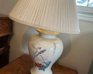 #80 Ginger Jar Lamp w/Birds - 29" Tall $50.00
