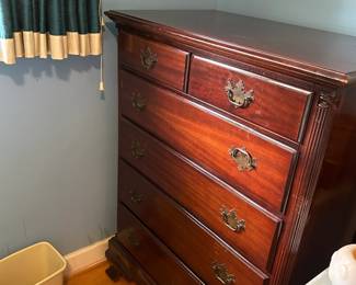 #34 Wood 6 Drawer Chest of Drawers - (finish issues on top) - 35x21x48 $150.00