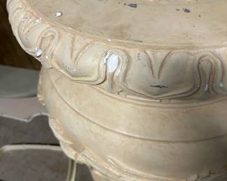 #114 Plaster/Resin Heavy Base w/Round Glass Top - 50x31 (glass Top) - Base is 31" Tall $125.00