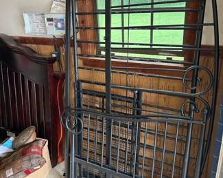#155 Black Steel Daybed frame - Disassembled with back sides and pull out trundle $75.00