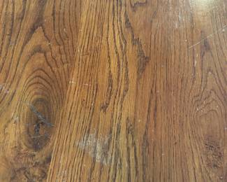 #85 Round Oak Round Pedestal Table w/4 Oak Dining Table - (finish issues) - 47 Round x 29Tall $150.00