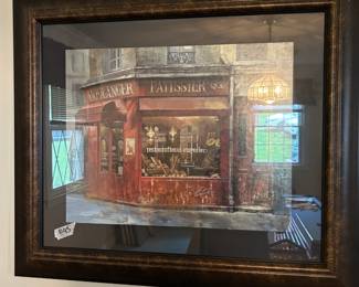 #95 Kirklands Framed Restaurant Scene under Glass and Framed - 29.5x25 $35.00