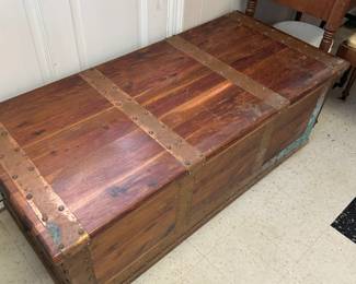 #136 Cedar Chest w/Copper Straps - 48x23x19 $125.00