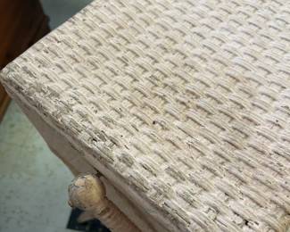 #134 Wicker End Table w/top Flip-up lid and bottom Shelf - Painted - 17x12x29 $25.00