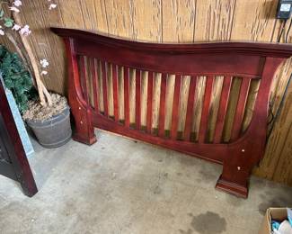 #153 Full Size Bedframe - 52" Screw Holes - Dark Red/Brown $30.00