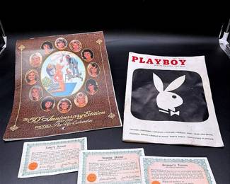 Vinntage 1940’s Gag Cards, April 1956 Playboy, 1985/1986 Pin-Up Calendar