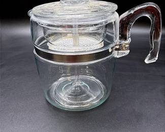 Vintage Pyrex Flameware Stovetop Percolator Glass Coffee Pot